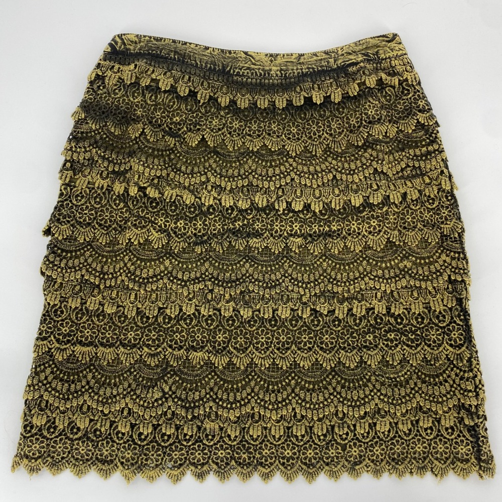 Pyramid Collection Tiered Lace Mini Skirt S Fairy Grunge Y2K Whimsigoth Boho